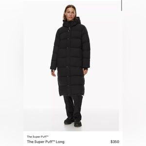 Aritzia Super Puff LONG in size MEDIUM in BLACK.
